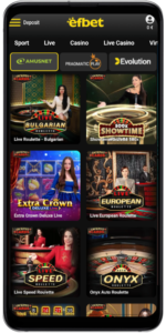 efbet app live casino